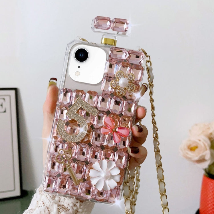 Crossbody Perfume Bottle Handmade Inlaid Diamond PC Phone Case, For iPhone 12, For iPhone 12 Pro Max, For iPhone 12 Pro, For iPhone 12 mini, For iPhone 11 Pro Max, For iPhone 11, For iPhone 11 Pro, For iPhone XR