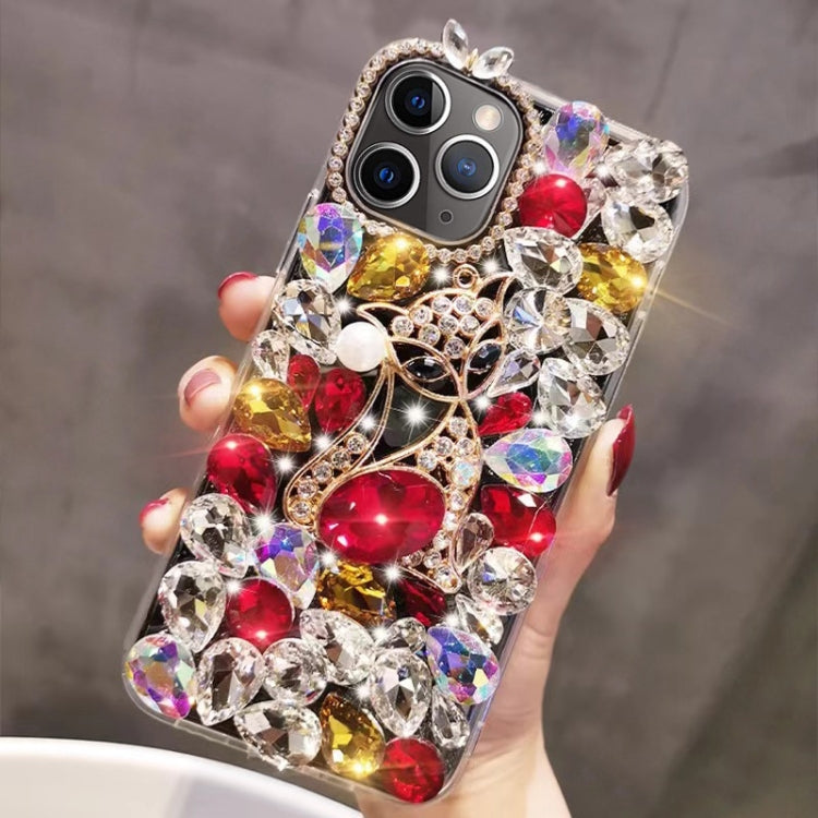 Handmade Bling Rhinestone Gemstone Fox PC Phone Case, For iPhone 12, For iPhone 12 Pro Max, For iPhone 12 Pro, For iPhone 12 mini, For iPhone 11 Pro Max, For iPhone 11, For iPhone 11 Pro, For iPhone XR