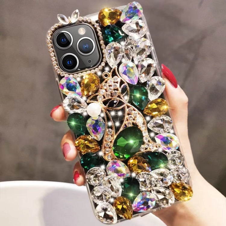 Handmade Bling Rhinestone Gemstone Fox PC Phone Case, For iPhone 12, For iPhone 12 Pro Max, For iPhone 12 Pro, For iPhone 12 mini, For iPhone 11 Pro Max, For iPhone 11, For iPhone 11 Pro, For iPhone XR