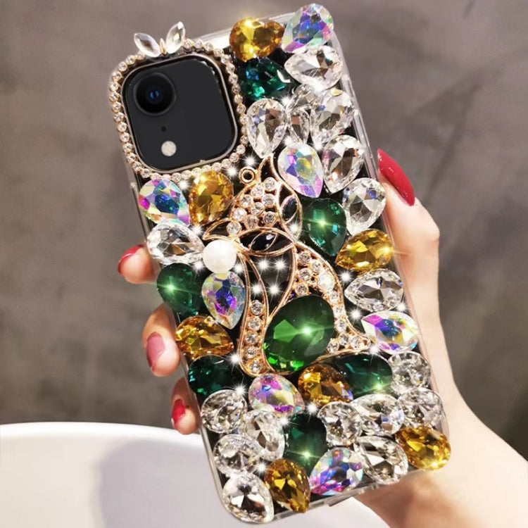 Handmade Bling Rhinestone Gemstone Fox PC Phone Case, For iPhone 12, For iPhone 12 Pro Max, For iPhone 12 Pro, For iPhone 12 mini, For iPhone 11 Pro Max, For iPhone 11, For iPhone 11 Pro, For iPhone XR