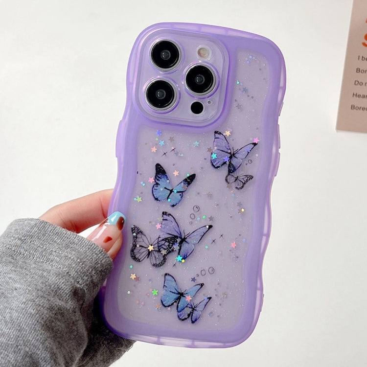 Wave Edge Butterfly TPU Hybrid PC Phone Case, For iPhone 12 Pro, For iPhone 11