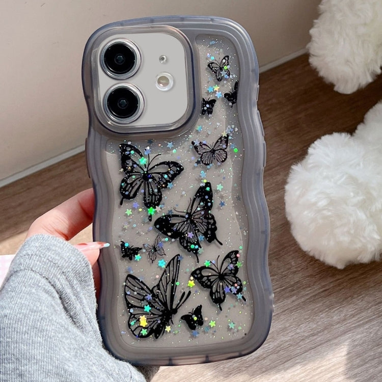 Wave Edge Butterfly TPU Hybrid PC Phone Case, For iPhone 12 Pro, For iPhone 11