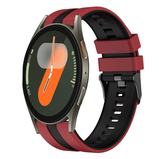 20mm Two Color Sports Silicone Watch Band, For Samsung Galaxy Watch 7 40mm
