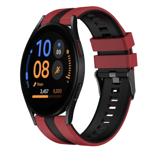 20mm Two Color Sports Silicone Watch Band, For Samsung Galaxy Watch FE 40mm