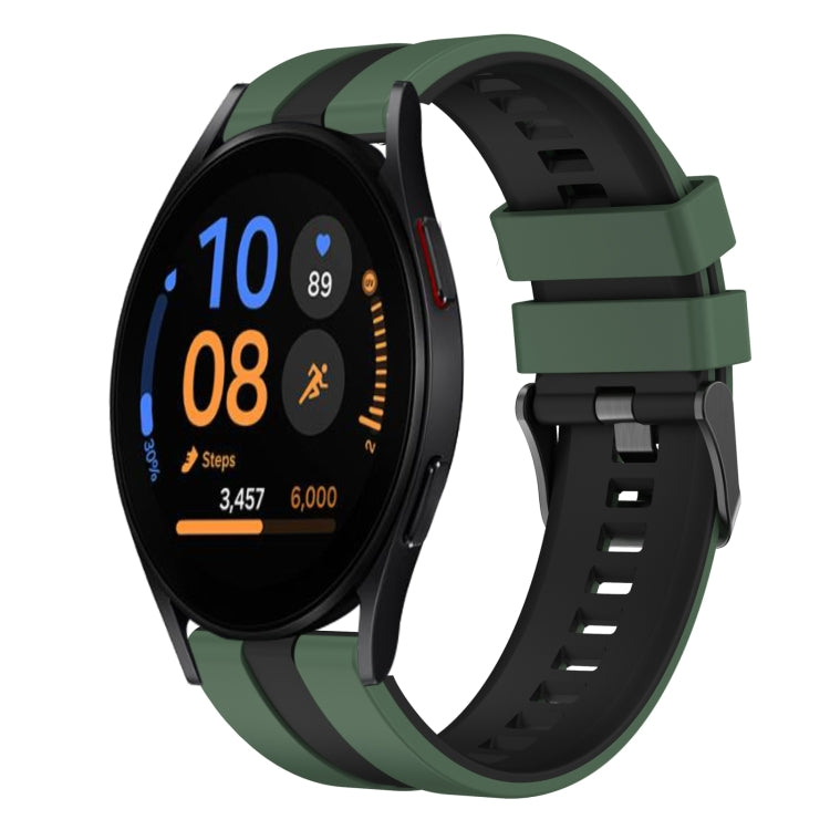 20mm Two Color Sports Silicone Watch Band, For Samsung Galaxy Watch FE 40mm