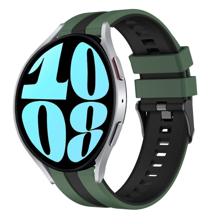 20mm Two Color Sports Silicone Watch Band, For Samsung Galaxy Watch 6 40mm