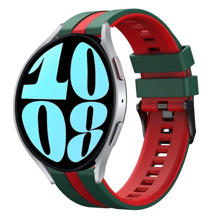 20mm Two Color Sports Silicone Watch Band, For Samsung Galaxy Watch 6 40mm