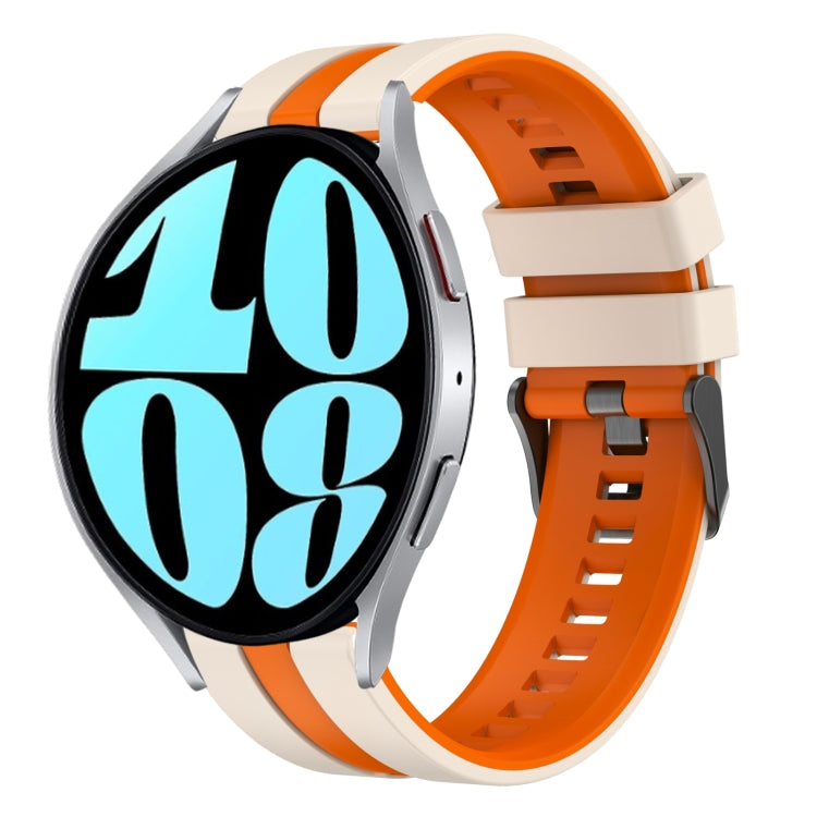 20mm Two Color Sports Silicone Watch Band, For Samsung Galaxy Watch 6 40mm