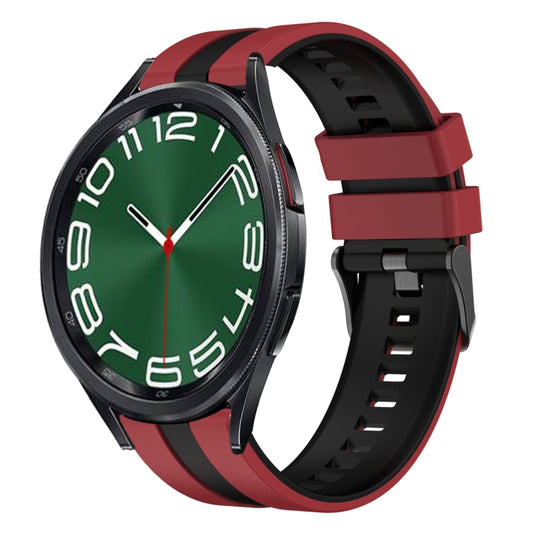 20mm Two Color Sports Silicone Watch Band, For Samsung Galaxy Watch 6 Classic 47mm