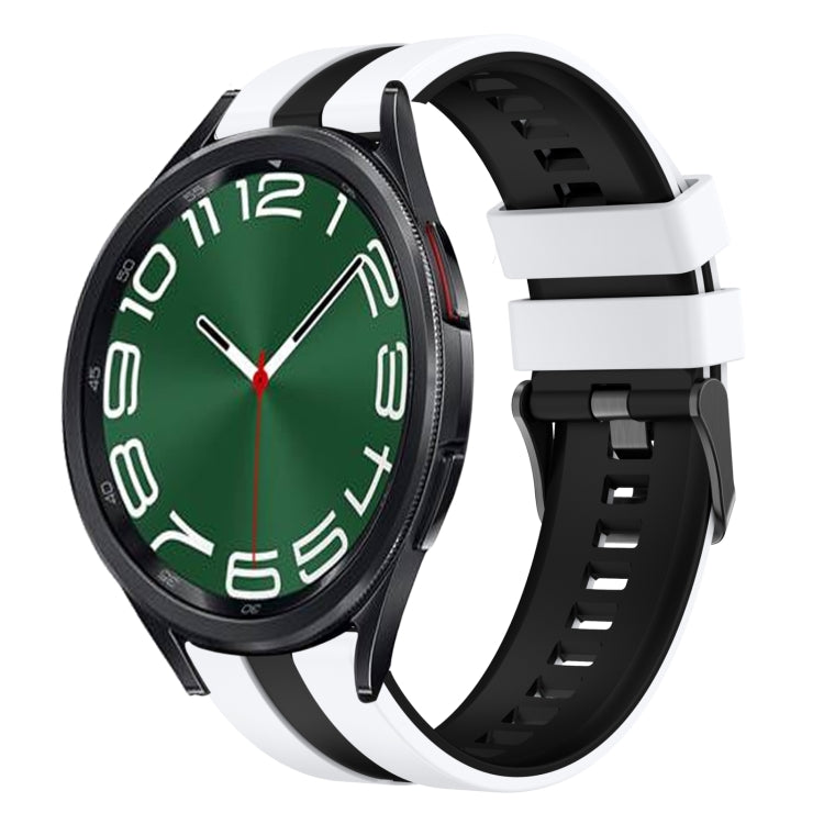 20mm Two Color Sports Silicone Watch Band, For Samsung Galaxy Watch 6 Classic 47mm