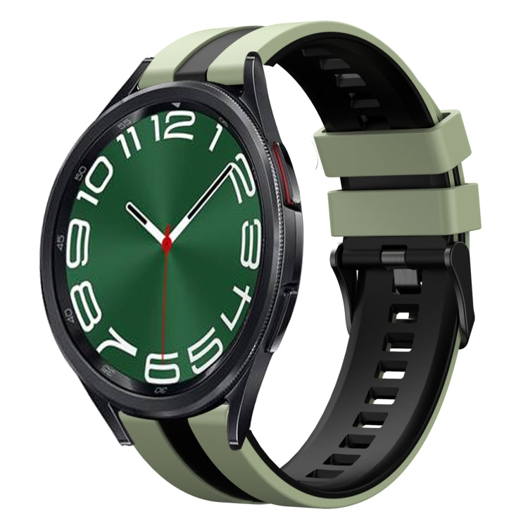 20mm Two Color Sports Silicone Watch Band, For Samsung Galaxy Watch 6 Classic 47mm