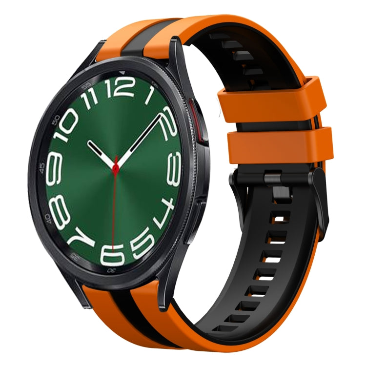 20mm Two Color Sports Silicone Watch Band, For Samsung Galaxy Watch 6 Classic 47mm