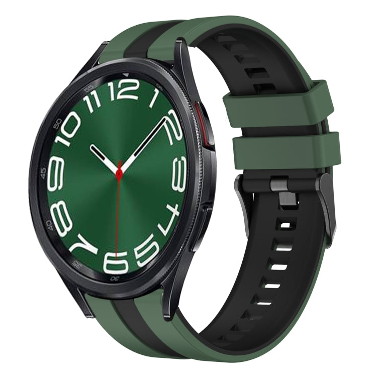 20mm Two Color Sports Silicone Watch Band, For Samsung Galaxy Watch 6 Classic 47mm