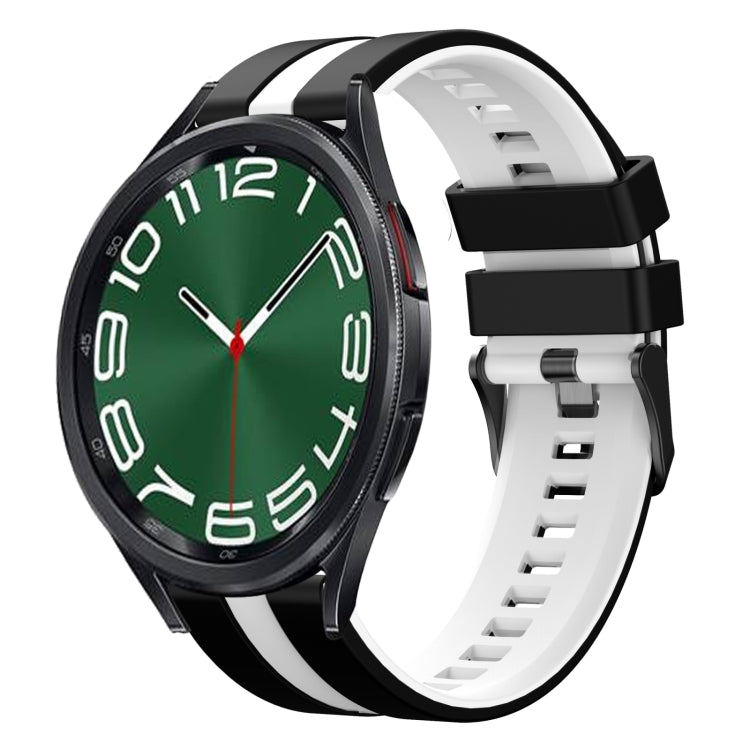 20mm Two Color Sports Silicone Watch Band, For Samsung Galaxy Watch 6 Classic 47mm