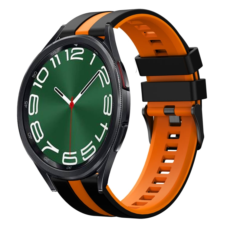 20mm Two Color Sports Silicone Watch Band, For Samsung Galaxy Watch 6 Classic 47mm