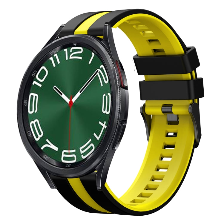 20mm Two Color Sports Silicone Watch Band, For Samsung Galaxy Watch 6 Classic 47mm