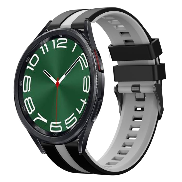 20mm Two Color Sports Silicone Watch Band, For Samsung Galaxy Watch 6 Classic 47mm