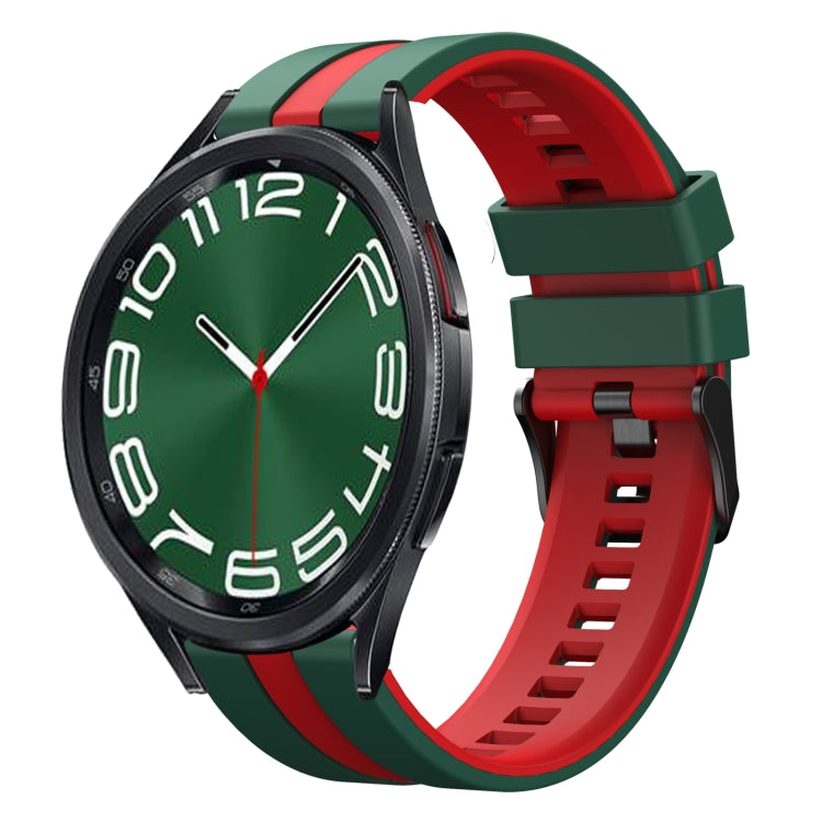20mm Two Color Sports Silicone Watch Band, For Samsung Galaxy Watch 6 Classic 47mm