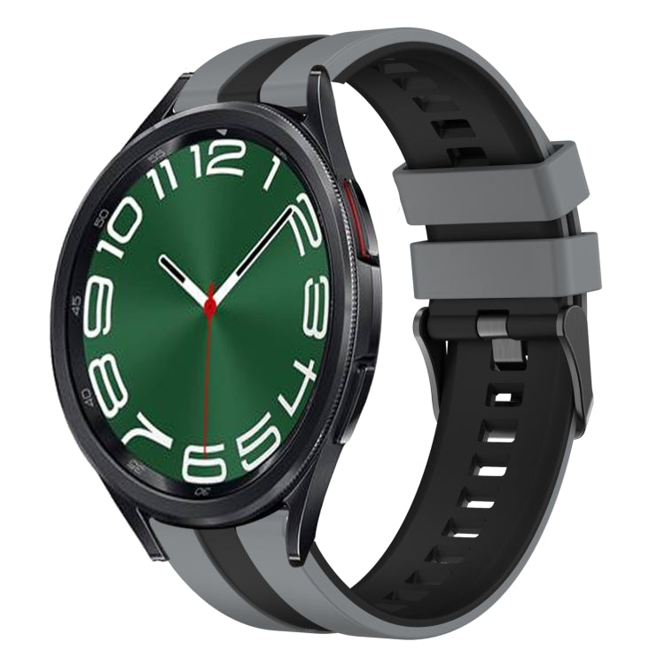 20mm Two Color Sports Silicone Watch Band, For Samsung Galaxy Watch 6 Classic 47mm