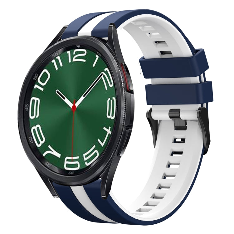 20mm Two Color Sports Silicone Watch Band, For Samsung Galaxy Watch 6 Classic 47mm