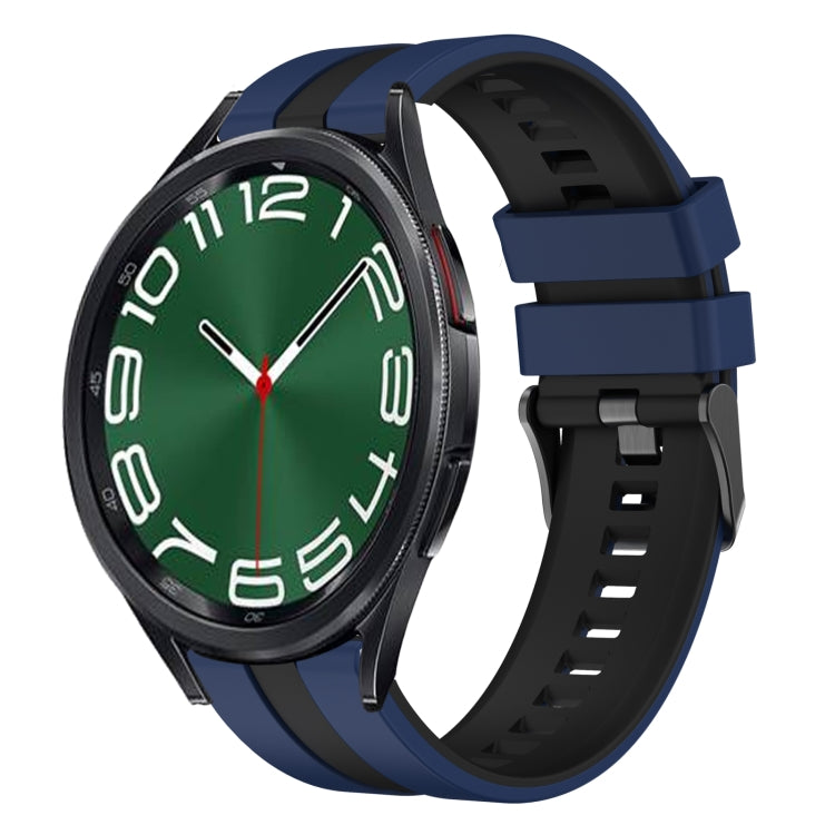 20mm Two Color Sports Silicone Watch Band, For Samsung Galaxy Watch 6 Classic 47mm