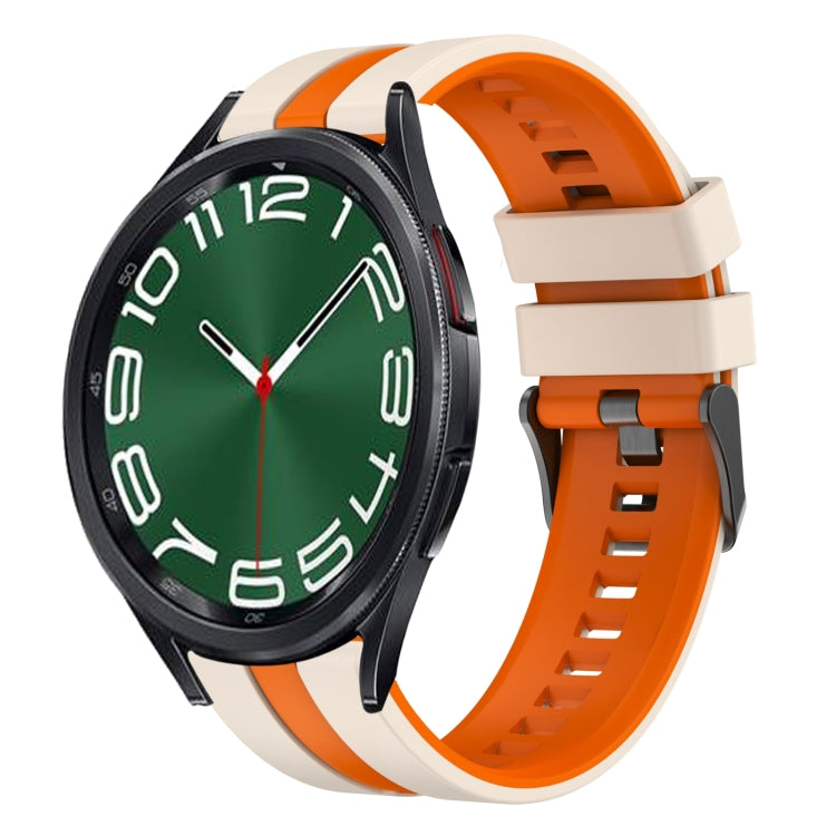 20mm Two Color Sports Silicone Watch Band, For Samsung Galaxy Watch 6 Classic 47mm
