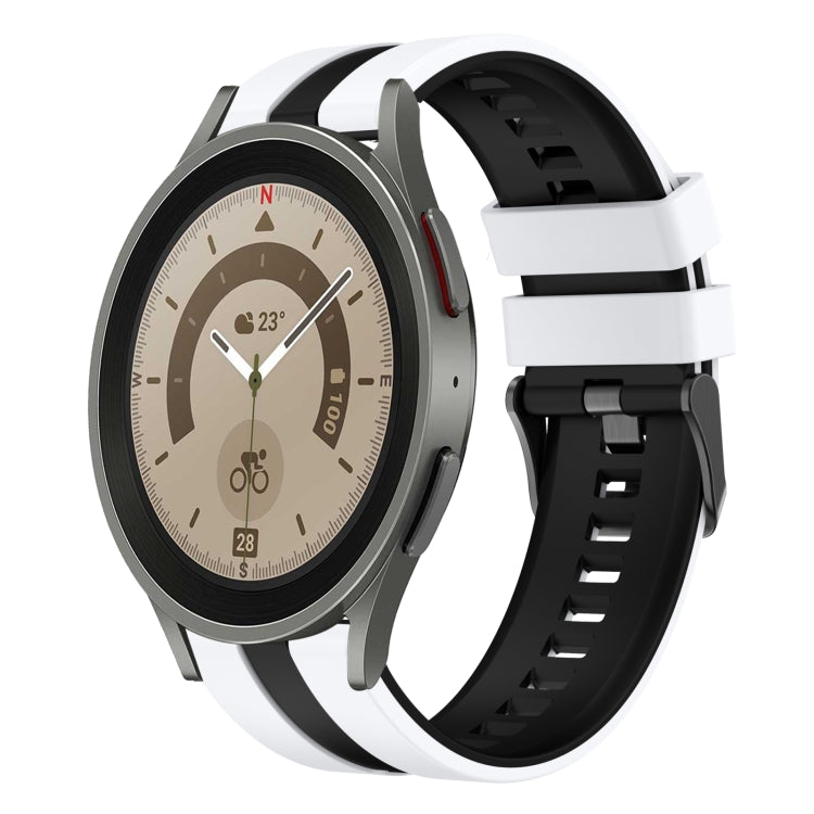20mm Two Color Sports Silicone Watch Band, For Samsung Galaxy Watch 5 Pro  45mm