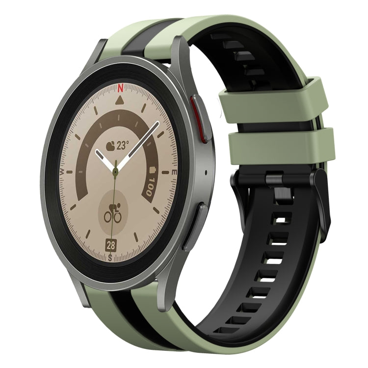 20mm Two Color Sports Silicone Watch Band, For Samsung Galaxy Watch 5 Pro  45mm