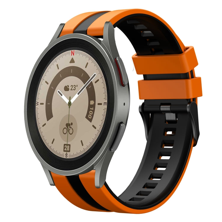 20mm Two Color Sports Silicone Watch Band, For Samsung Galaxy Watch 5 Pro  45mm