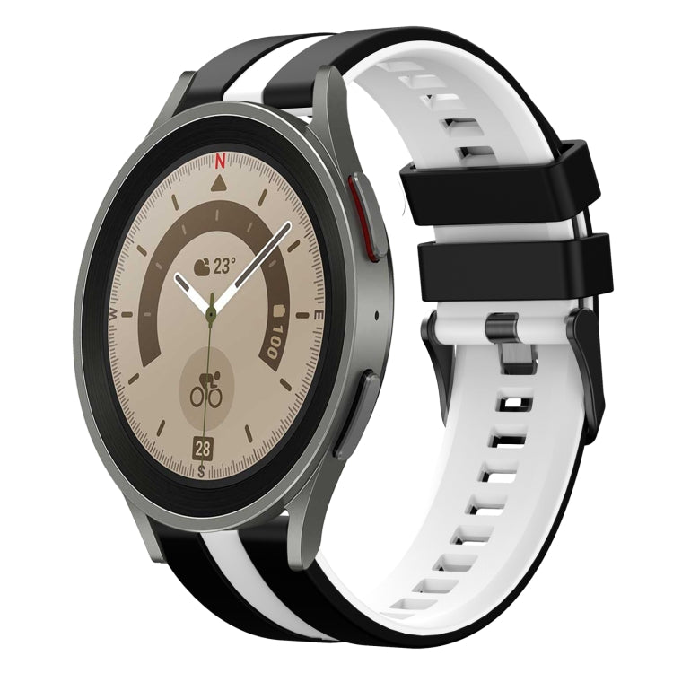 20mm Two Color Sports Silicone Watch Band, For Samsung Galaxy Watch 5 Pro  45mm
