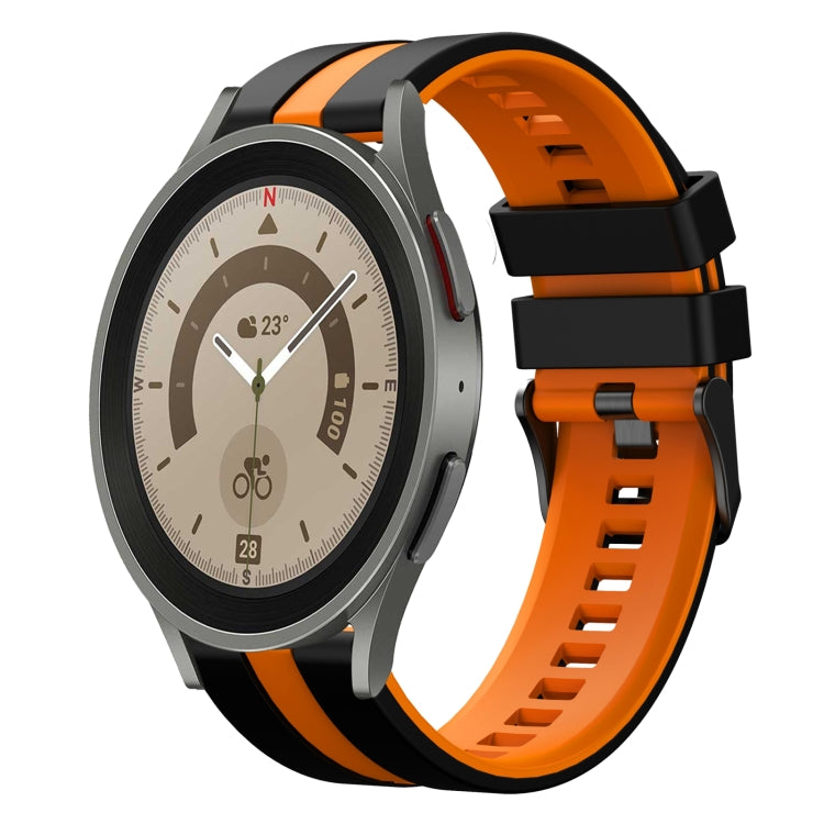 20mm Two Color Sports Silicone Watch Band, For Samsung Galaxy Watch 5 Pro  45mm