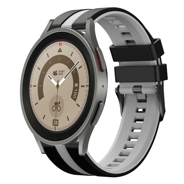 20mm Two Color Sports Silicone Watch Band, For Samsung Galaxy Watch 5 Pro  45mm