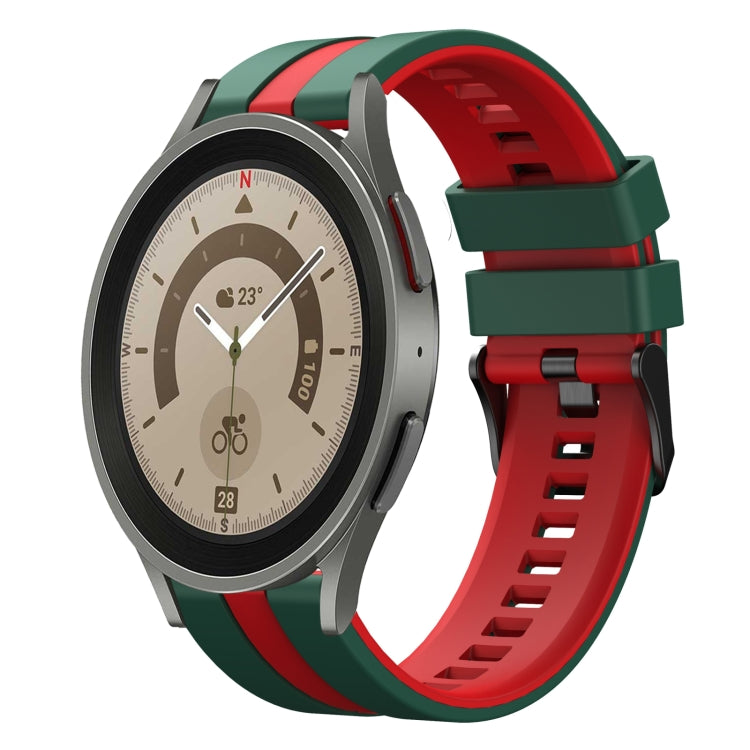20mm Two Color Sports Silicone Watch Band, For Samsung Galaxy Watch 5 Pro  45mm