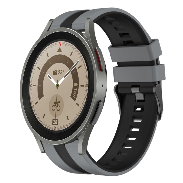 20mm Two Color Sports Silicone Watch Band, For Samsung Galaxy Watch 5 Pro  45mm