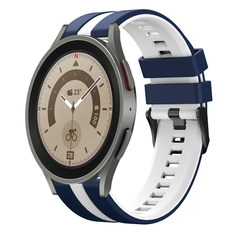 20mm Two Color Sports Silicone Watch Band, For Samsung Galaxy Watch 5 Pro  45mm