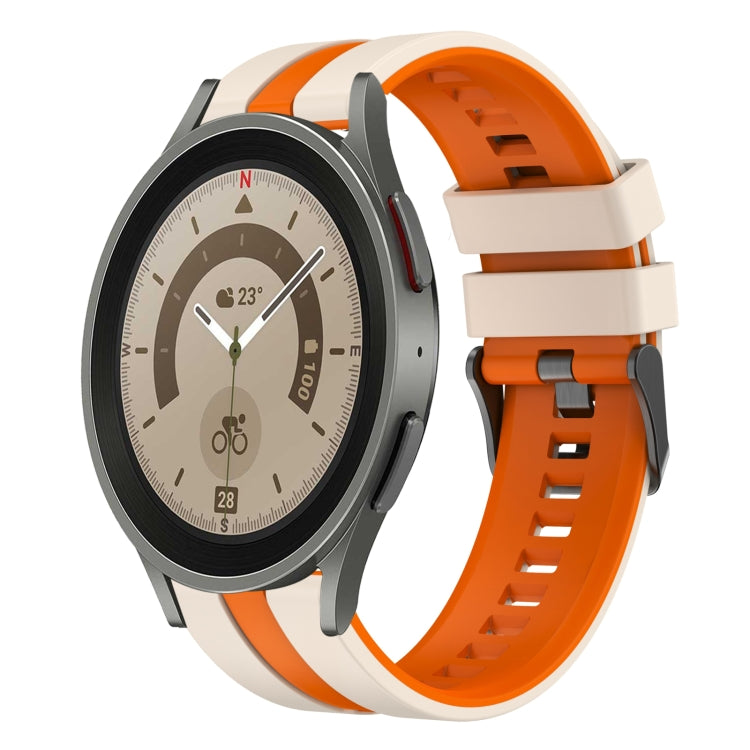 20mm Two Color Sports Silicone Watch Band, For Samsung Galaxy Watch 5 Pro  45mm