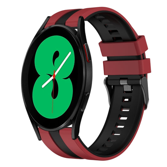 20mm Two Color Sports Silicone Watch Band, For Samsung Galaxy Watch 4 44mm