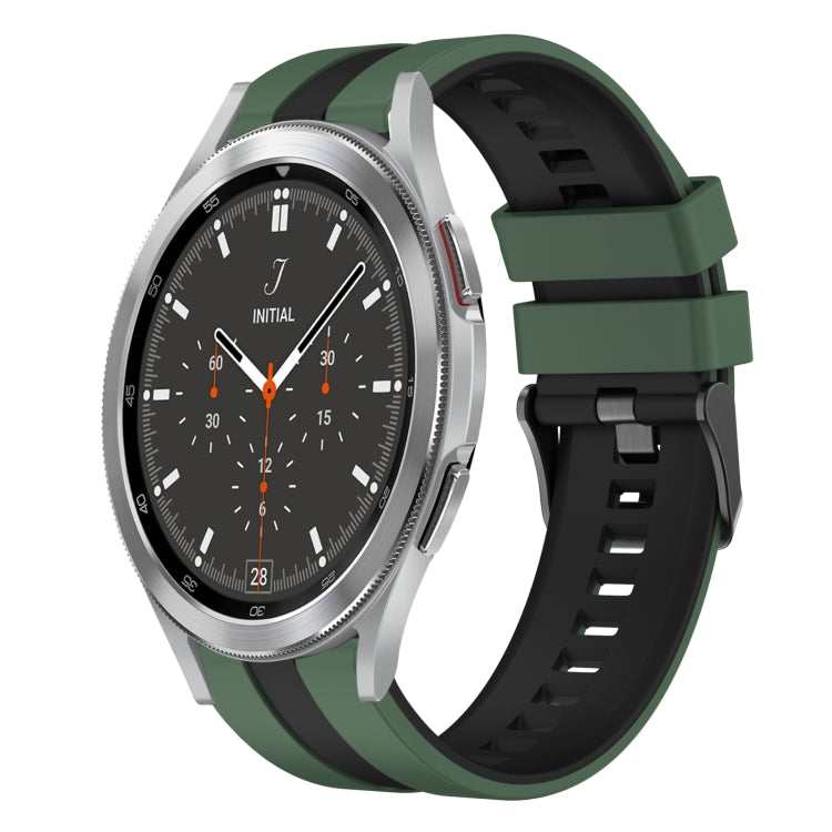 20mm Two Color Sports Silicone Watch Band, For Samsung  Galaxy Watch 4 Classic 46mm