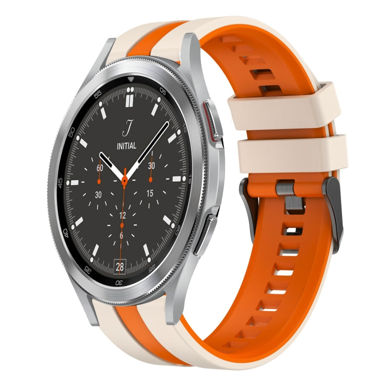 20mm Two Color Sports Silicone Watch Band, For Samsung  Galaxy Watch 4 Classic 46mm