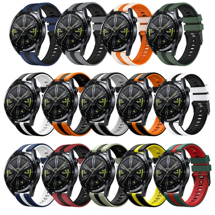20mm Two Color Sports Silicone Watch Band, For Samsung Galaxy Watch 4 44mm