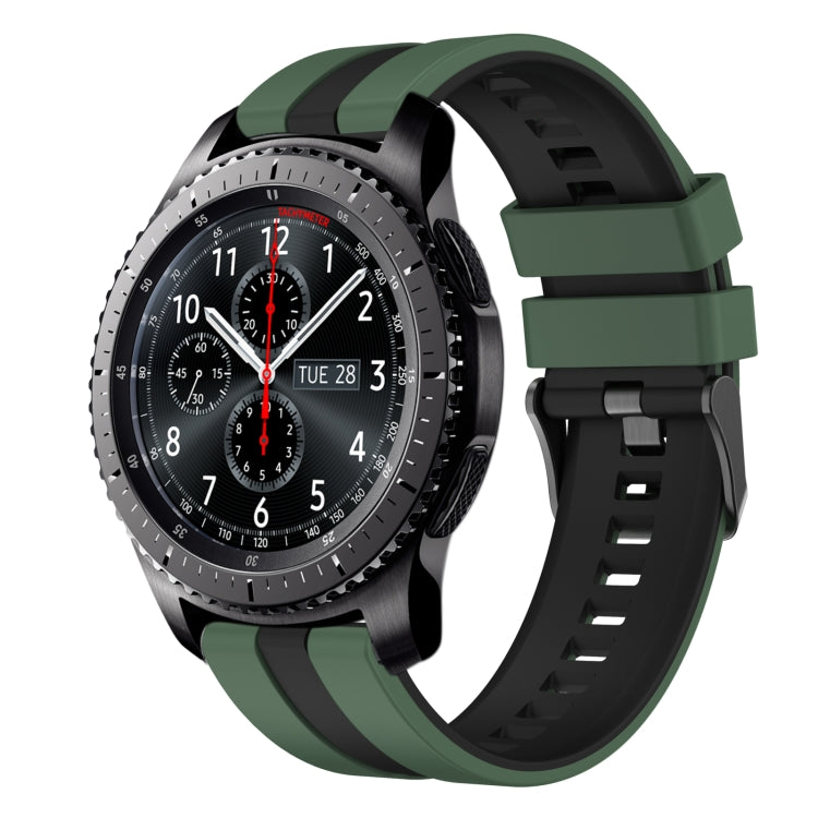 22mm Two Color Sports Silicone Watch Band, For Samsung Gear S3 Frontier