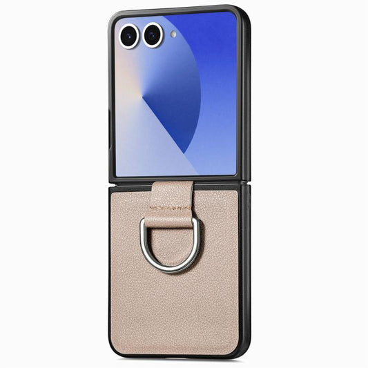 Litchi Texture Leather Ring Phone Case