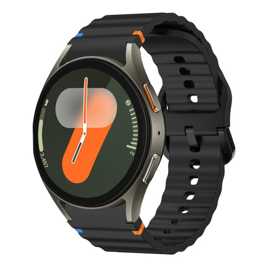 Wave Pattern Stitched Silicone Watch Band, For Samsung Galaxy Watch 7 40 / 44mm, For Samsung Galaxy Watch 6 Classic