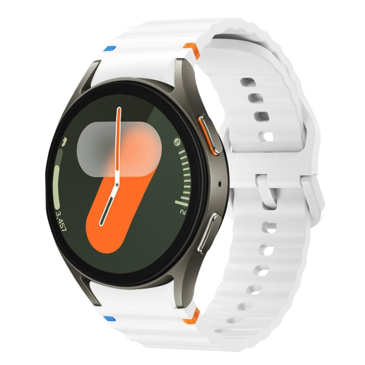 Wave Pattern Stitched Silicone Watch Band, For Samsung Galaxy Watch 7 40 / 44mm, For Samsung Galaxy Watch 6 Classic