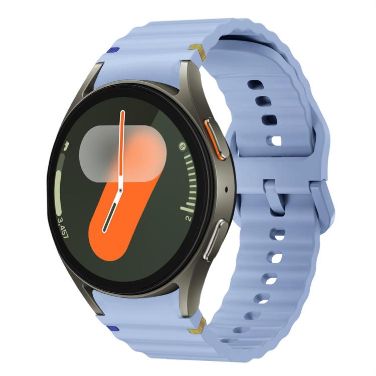 Wave Pattern Stitched Silicone Watch Band, For Samsung Galaxy Watch 7 40 / 44mm, For Samsung Galaxy Watch 6 Classic