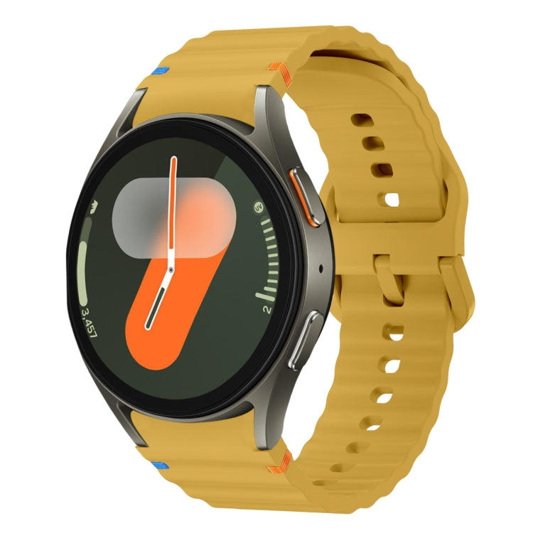 Wave Pattern Stitched Silicone Watch Band, For Samsung Galaxy Watch 7 40 / 44mm, For Samsung Galaxy Watch 6 Classic