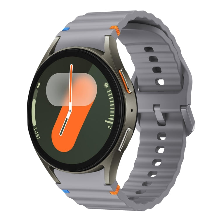 Wave Pattern Stitched Silicone Watch Band, For Samsung Galaxy Watch 7 40 / 44mm, For Samsung Galaxy Watch 6 Classic