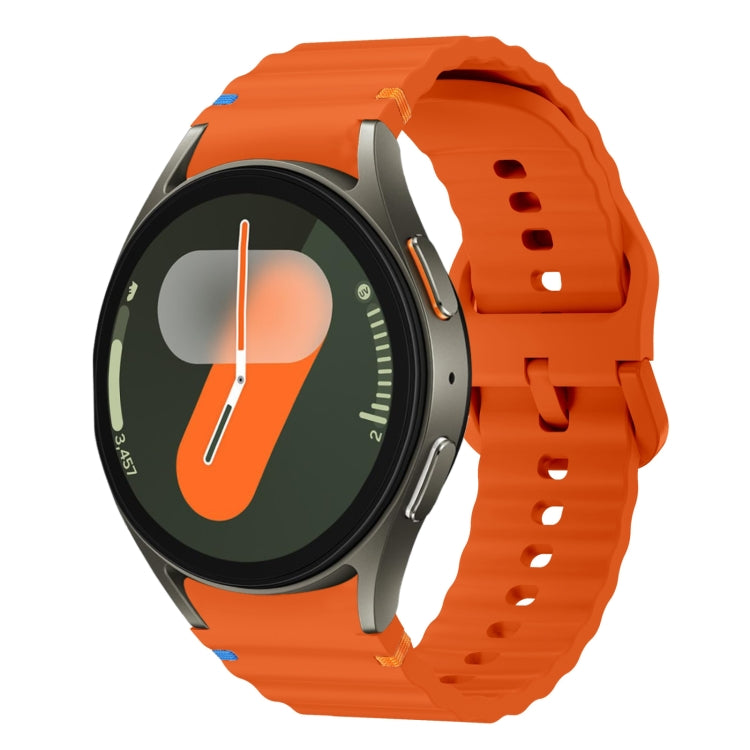 Wave Pattern Stitched Silicone Watch Band, For Samsung Galaxy Watch 7 40 / 44mm, For Samsung Galaxy Watch 6 Classic