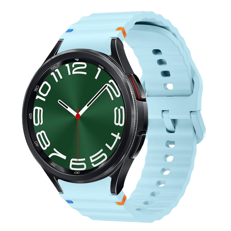 Wave Pattern Stitched Silicone Watch Band, For Samsung Galaxy Watch 7 40 / 44mm, For Samsung Galaxy Watch 6 Classic