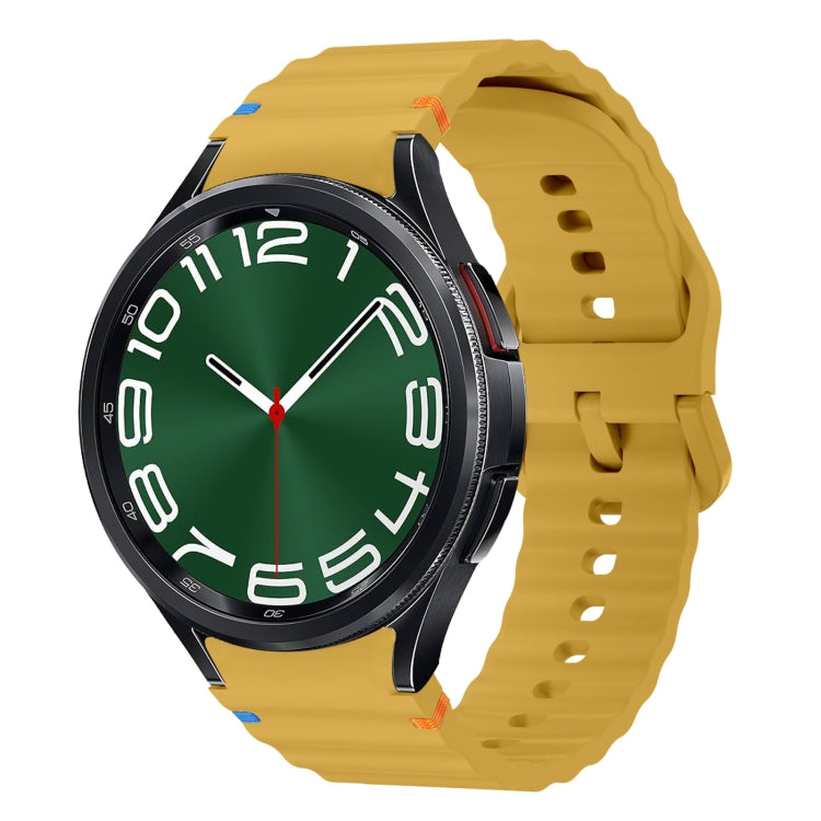 Wave Pattern Stitched Silicone Watch Band, For Samsung Galaxy Watch 7 40 / 44mm, For Samsung Galaxy Watch 6 Classic